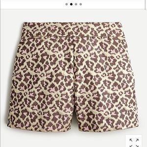 Jcrew Trouser short in metallic leopard jacquard